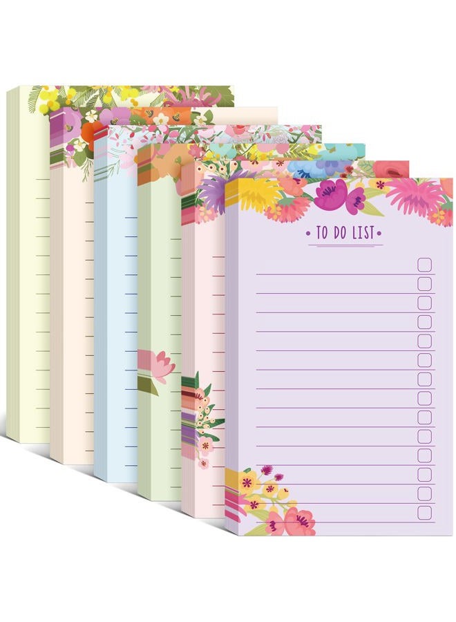 Sinmoe 300 Sheets to Do List Notes Daily Checklist Notebook Undated Memo Pad Color Block to Do Note Pad Weekly Plan Notepad Agenda and Organizer Planners for College Office Supplies(Flower Style) - Image 1