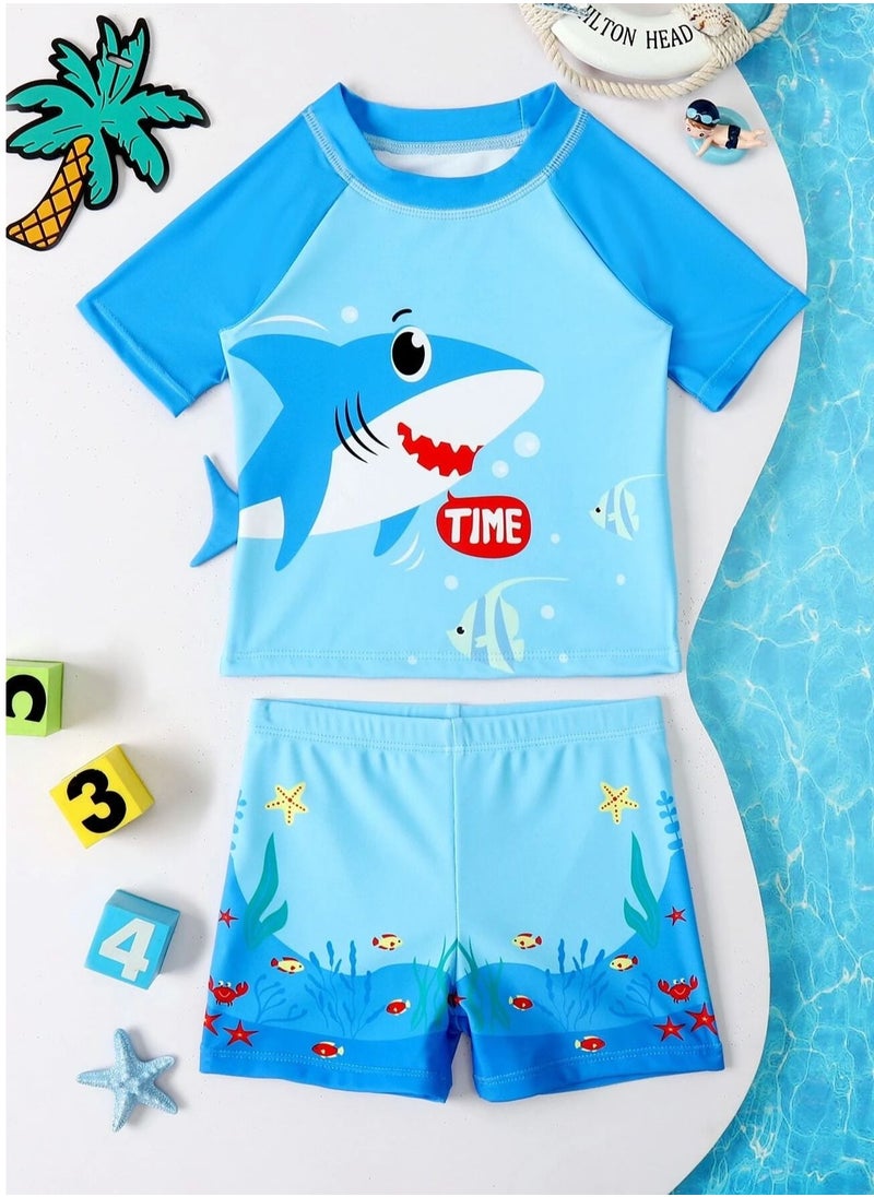 Generic - Boys Swimwear Suit Printed Shark Adjustable Two Pieces Kids Swimming at Sea, Beach and Pool - Image 1