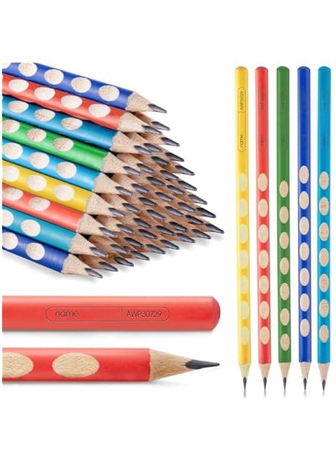 30 Triangular 2B Pencils with Grip Correction, Colorful Barrels, Pre-Sharpened for Writing, Drawing, Sketching