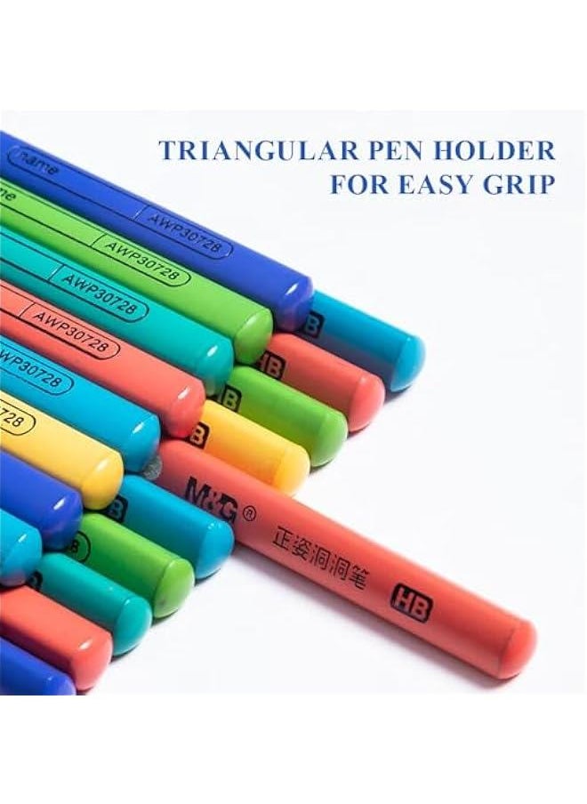 Arabest - 30 Triangular 2B Pencils with Grip Correction, Colorful Barrels, Pre-Sharpened for Writing, Drawing, Sketching - Image 1
