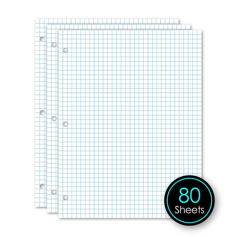 iScholar Quad Filler Paper, 4 Squares per Inch, 10.5 x 8 Inches, 80 Sheets (24844) White - Image 3