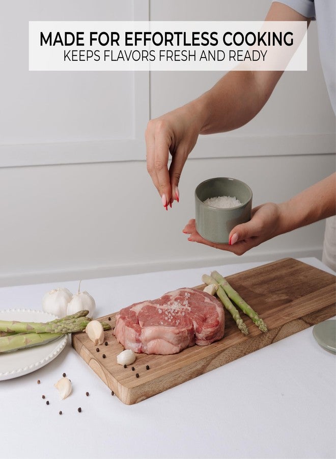 KIBAGA Beautiful Ceramic Salt Cellar Bowl with Lid - Large Container Box for Your Kitchen Countertop to Keep Your Salt Dry - Premium & Easy-to-Use Salt Holder, the Perfect Addition to Your Kitchen Decor - Image 4