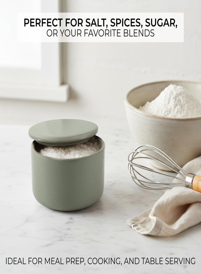 KIBAGA Beautiful Ceramic Salt Cellar Bowl with Lid - Large Container Box for Your Kitchen Countertop to Keep Your Salt Dry - Premium & Easy-to-Use Salt Holder, the Perfect Addition to Your Kitchen Decor - Image 3
