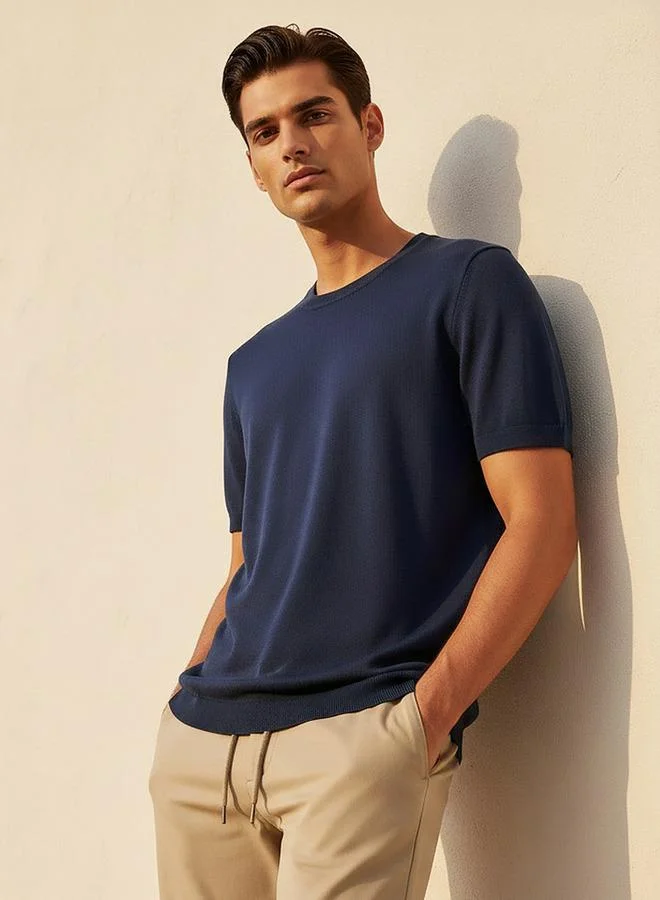 سبلاش فيڤ Men Regular Fit Crew Neck Short Sleeve T shirt