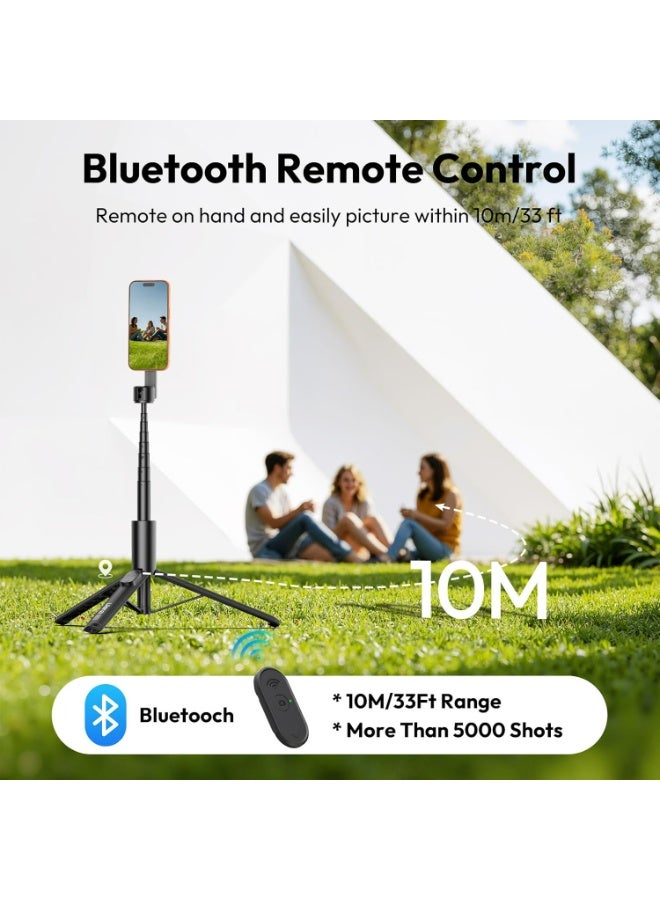 ULANZI 67" Phone Tripod for Magsafe, Extendable Selfie Stick with Remote, 360° Rotatable Cell Phone Tripod Stand Compact Strong Magnetic Holder for iPhone 17 16 15 14 13 12 Series, Vlog Live Travel - Image 5