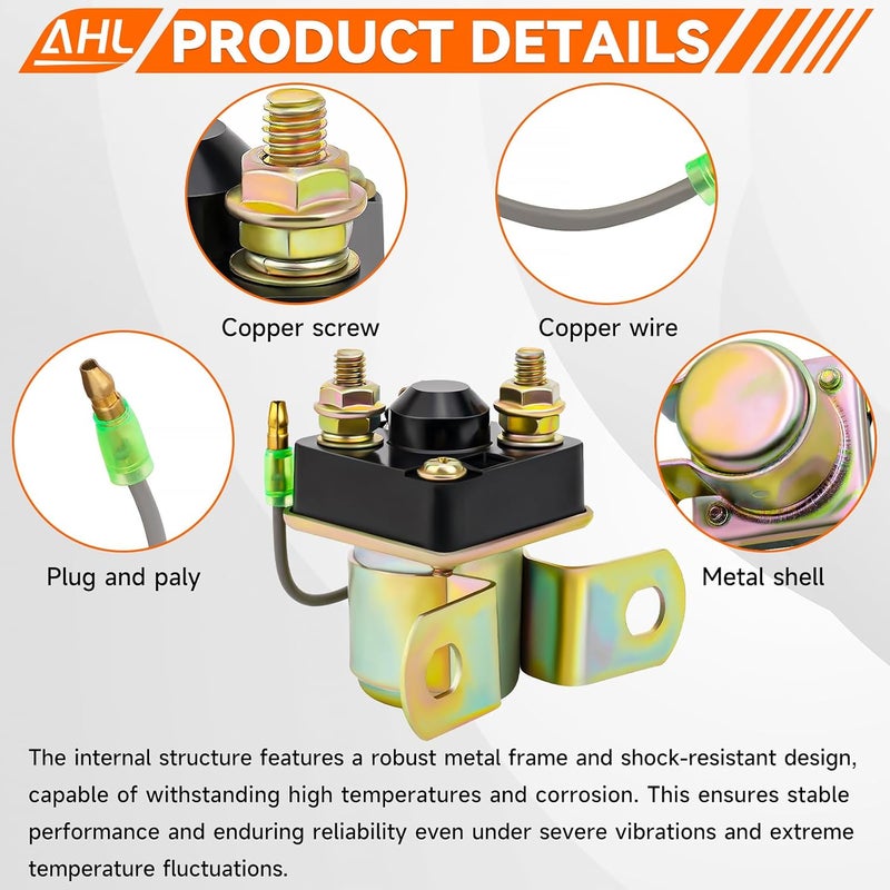 AHL Starter Solenoid Relay for Polaris Sportsman 500 1996-2002 Sportsman 600 2002-2003 Xpress 300 400 1996-1999 Trail BOSS 330 2003-2012 Trail Blazer 250 1990-2003 Scrambler 500 1997-2002 ATV - Image 4
