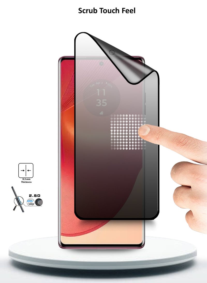 دبليو تيك موتورولا إيدج 50 فيوجن / موتورولا S50 نيو / موتورولا موتو G85 5G 2024 نانو سيراميك خصوصية غراء كامل غطاء كامل واقي شاشة مرن غير لامع - شفاف / أسود - Image 4