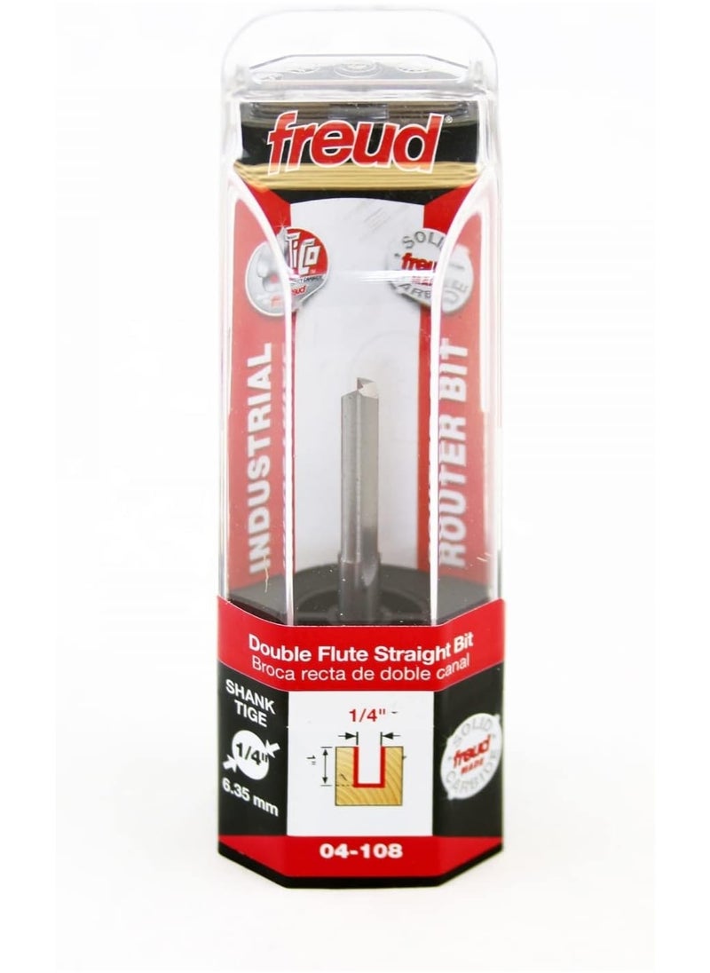 freud Freud Double Flute Straight Bit with Tico Hi-Density Carbide for Maximum Performance - 2 Cutters, 24000 RPM, 1" Height, 1/4" Diameter, 2-1/2" Length, 1/4" Shank - 04-108  - Image 4