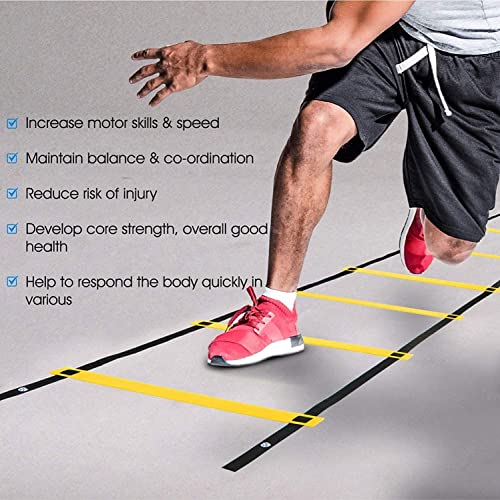 Serveuttam Agility Ladder 4 Meter Speed Training Ladder with 10 Adjustable Rungs, for Soccer, Football, Sports Training - Includes Heavy Duty Carry Bag Speed Ladder (Ladder with Parachute, 4 m) - Image 4