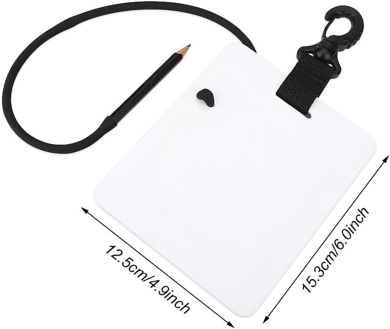 KANASI Underwater Writing Slate, Durable Plastic Board with Swivel Clip and Pencil for Divers Swimmers Water Sports - Image 1