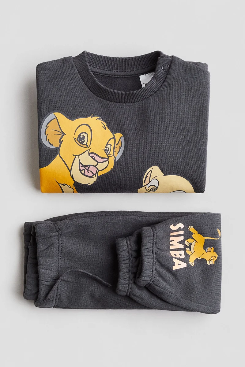 H&M 2-piece printed sweatshirt set