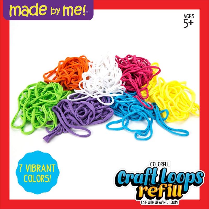 Made By Me Craft Loops Refill, Includes 210 Weaving Loom Loops in 7 Vibrant Colors, Potholders, DIY Craft Kit for Kids - Image 2
