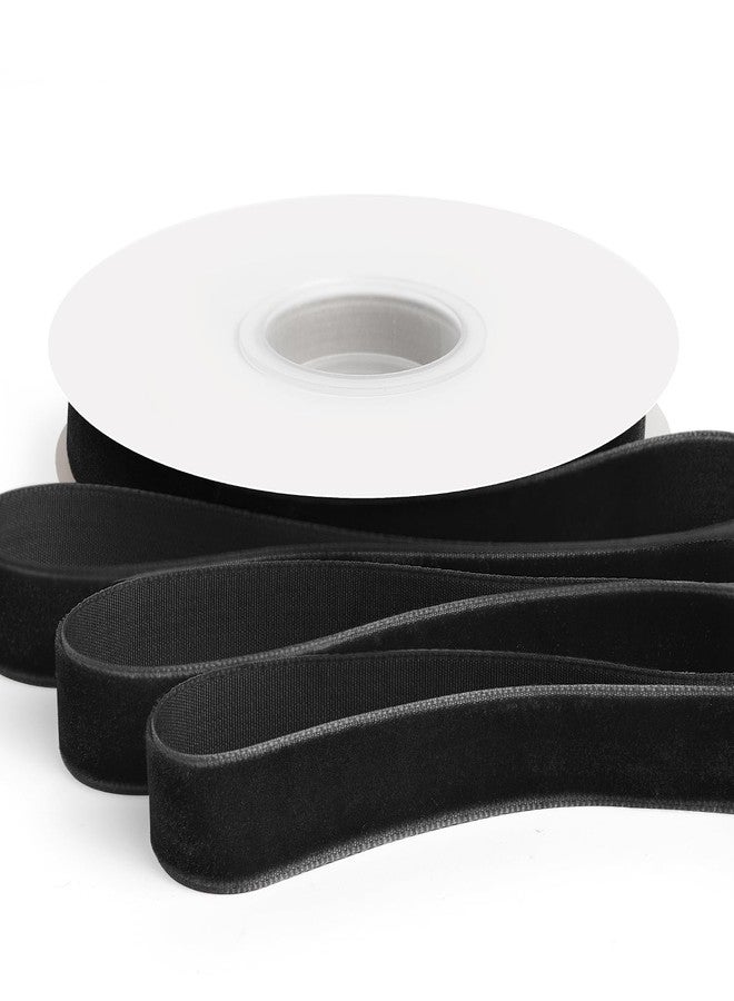 Quhora Velvet Ribbon, 5/8 Inch X 25 Yd with Spool, Black Velvet Ribbon- Ideal for Crafts, Gifts, Bows, Christmas Trees, Weddings, and Ornaments - Image 2