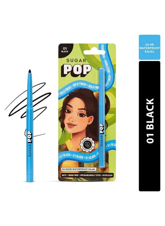 SUGAR POP 24-Hour Waterproof Kajal - Smudge-Proof | Long-Lasting | Transfer-Proof | Highly Pigmented | Sharpener Included | Black - Image 5