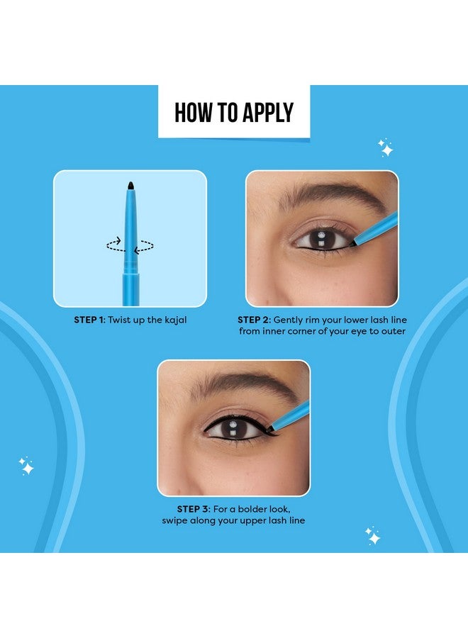 SUGAR POP 24-Hour Waterproof Kajal - Smudge-Proof | Long-Lasting | Transfer-Proof | Highly Pigmented | Sharpener Included | Black - Image 2