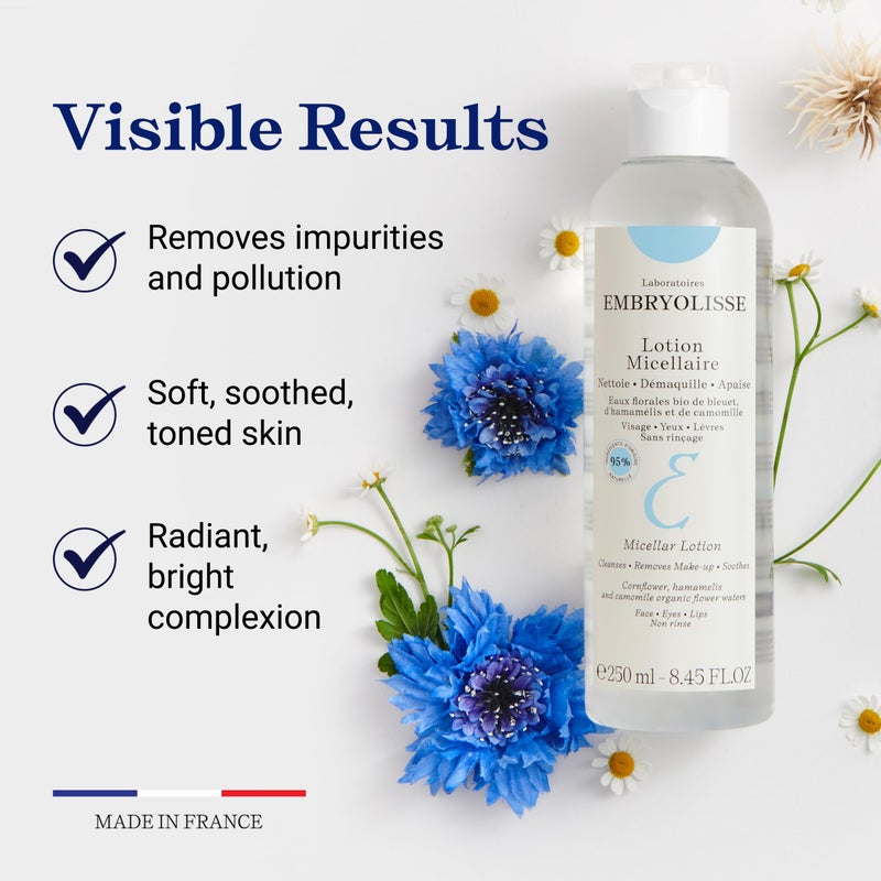 Embryolisse Micellar Lotion Makeup Remover for Sensitive Skin, Gentle Cleansing and Toning Floral Water with Chamomile, Cornflower & Witch Hazel, No-Rinse, 8.45 Fl Oz - Image 3