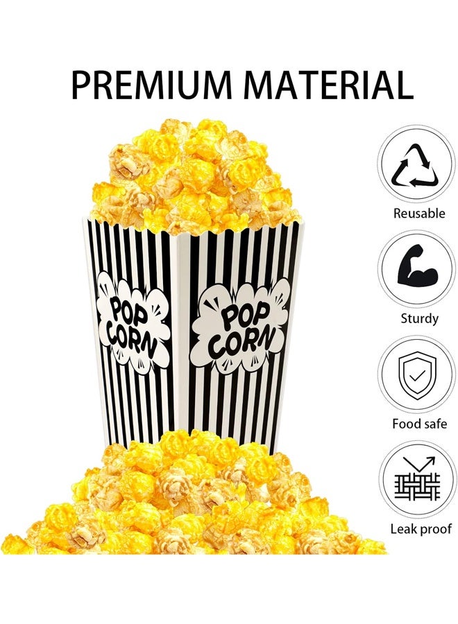 DUNISO 24 Pieces Pop Corn Cup, Easy Assembly,Disposable Leak-Free, Stackable Paper Popcorn Cups, Buckets Boxes Containers for Kids Party, Birthday, Movie Theater, Party Supplies - Image 3