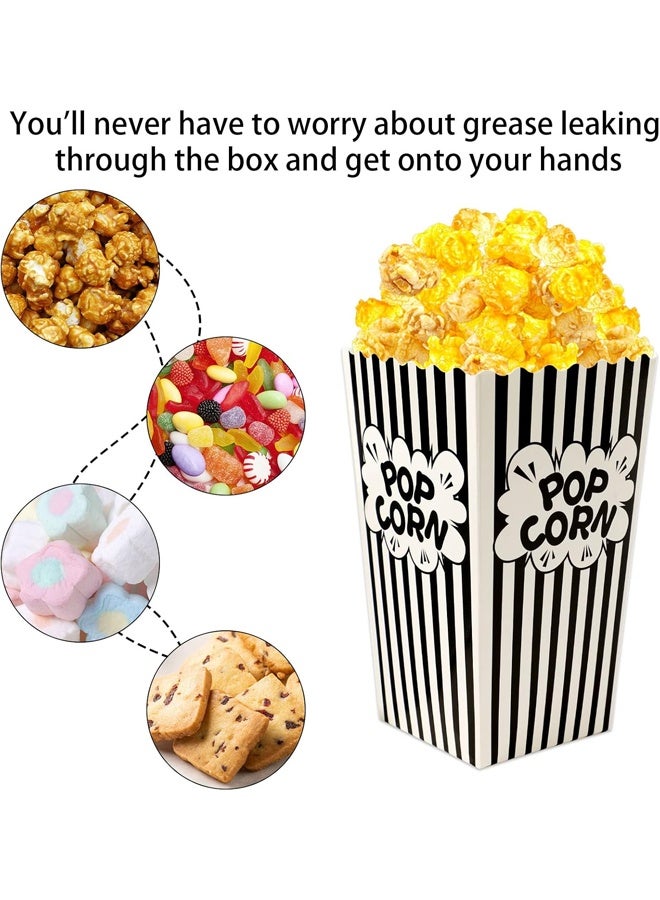 DUNISO 24 Pieces Pop Corn Cup, Easy Assembly,Disposable Leak-Free, Stackable Paper Popcorn Cups, Buckets Boxes Containers for Kids Party, Birthday, Movie Theater, Party Supplies - Image 4