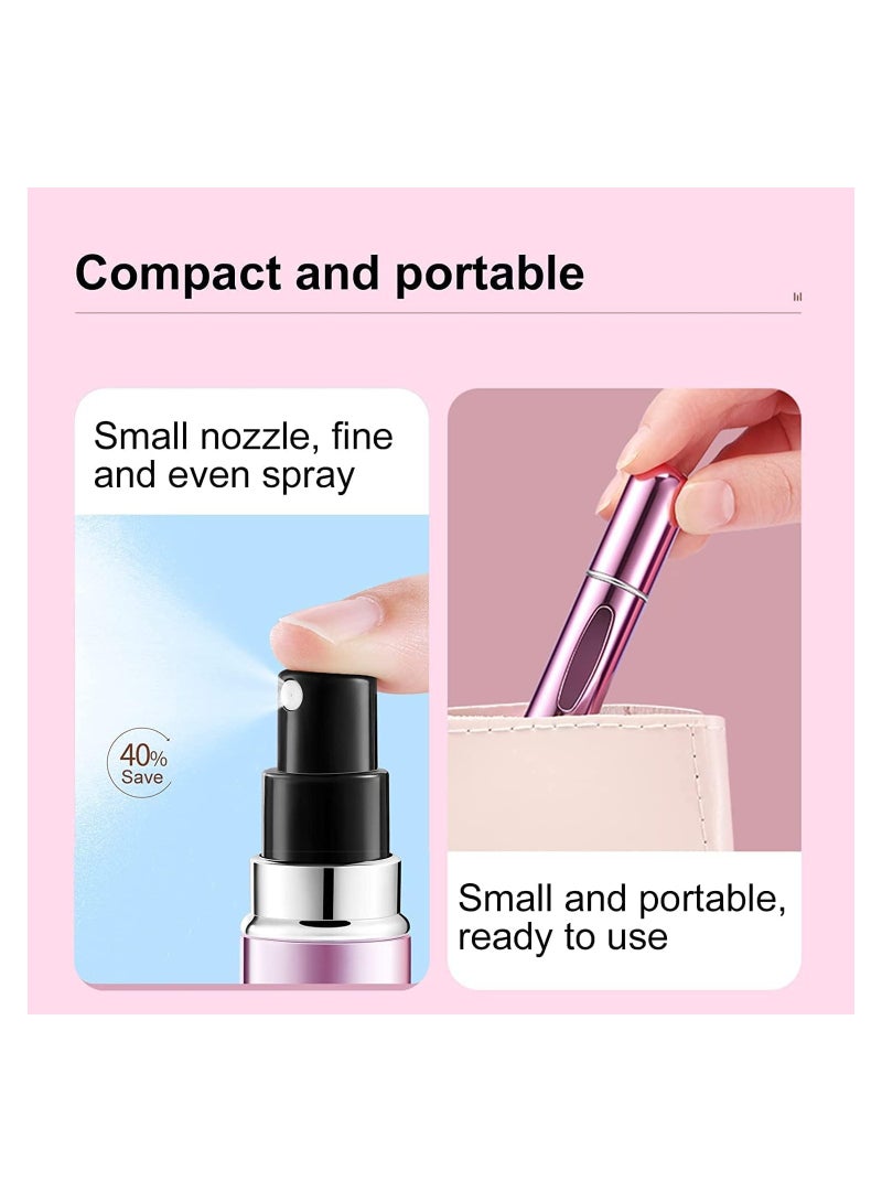 زجاجة رذاذ عطر فارغة صغيرة محمولة قابلة لإعادة الملء بسعة 5 مل، زجاجة عطر رذاذ للسفر والرحلات (اسود) - Image 2