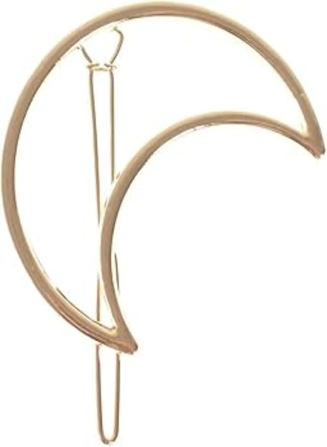 Simple headdress Hairpin Bangs Clips half Moon shape (Gold)