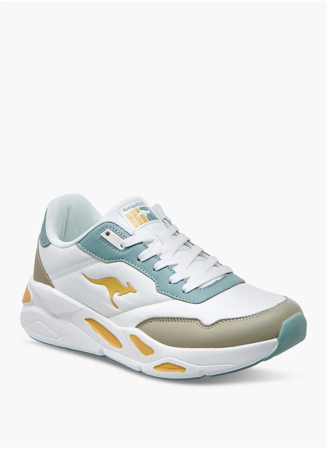 كانغاروس Women's Colourblock Sports Shoes with Lace-Up Closure