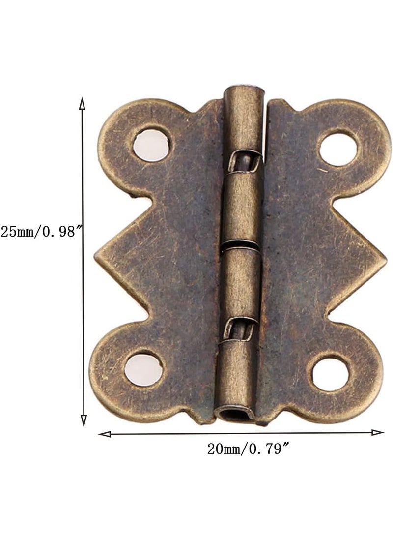 Dophee dophee 4Pack Small Butterfly Hinges Antique Brass Jewelry Box Hinges for Cabinets Wooden Box Jewelry Chest Wine Box Toolbox Cupboard DIY Projects 098x079  - Image 3
