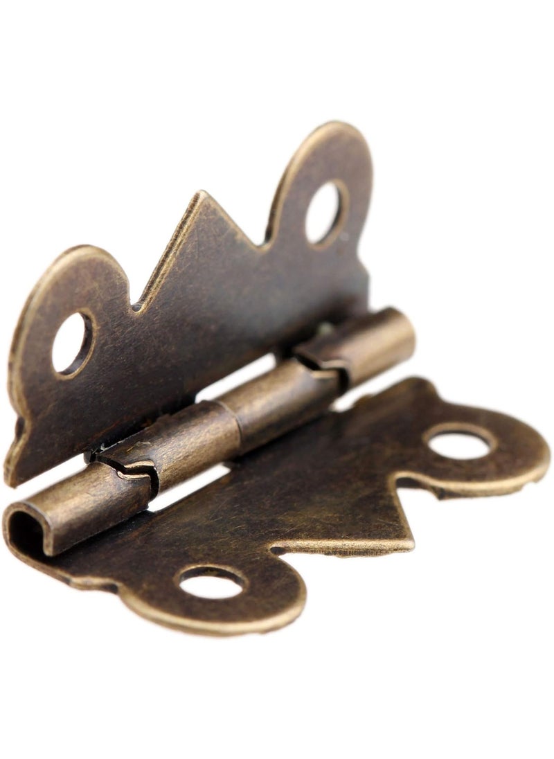 Dophee dophee 4Pack Small Butterfly Hinges Antique Brass Jewelry Box Hinges for Cabinets Wooden Box Jewelry Chest Wine Box Toolbox Cupboard DIY Projects 098x079  - Image 2