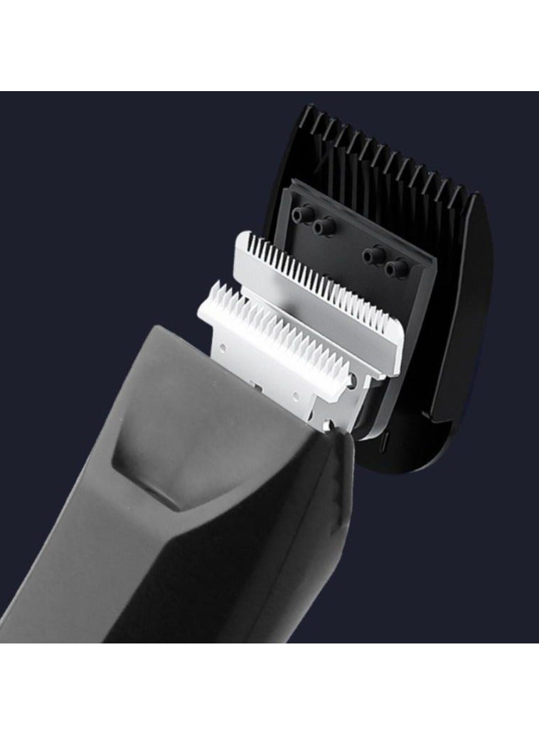 مقص شعر احترافي لإزالة الشعر من الجسم، مقص شعر قابل لإعادة الشحن بدون سلك للرجال والنساء، مقص شعر مقاوم للماء لتشذيب اللحية، قص الشعر والمزيد (أسود) - Image 4