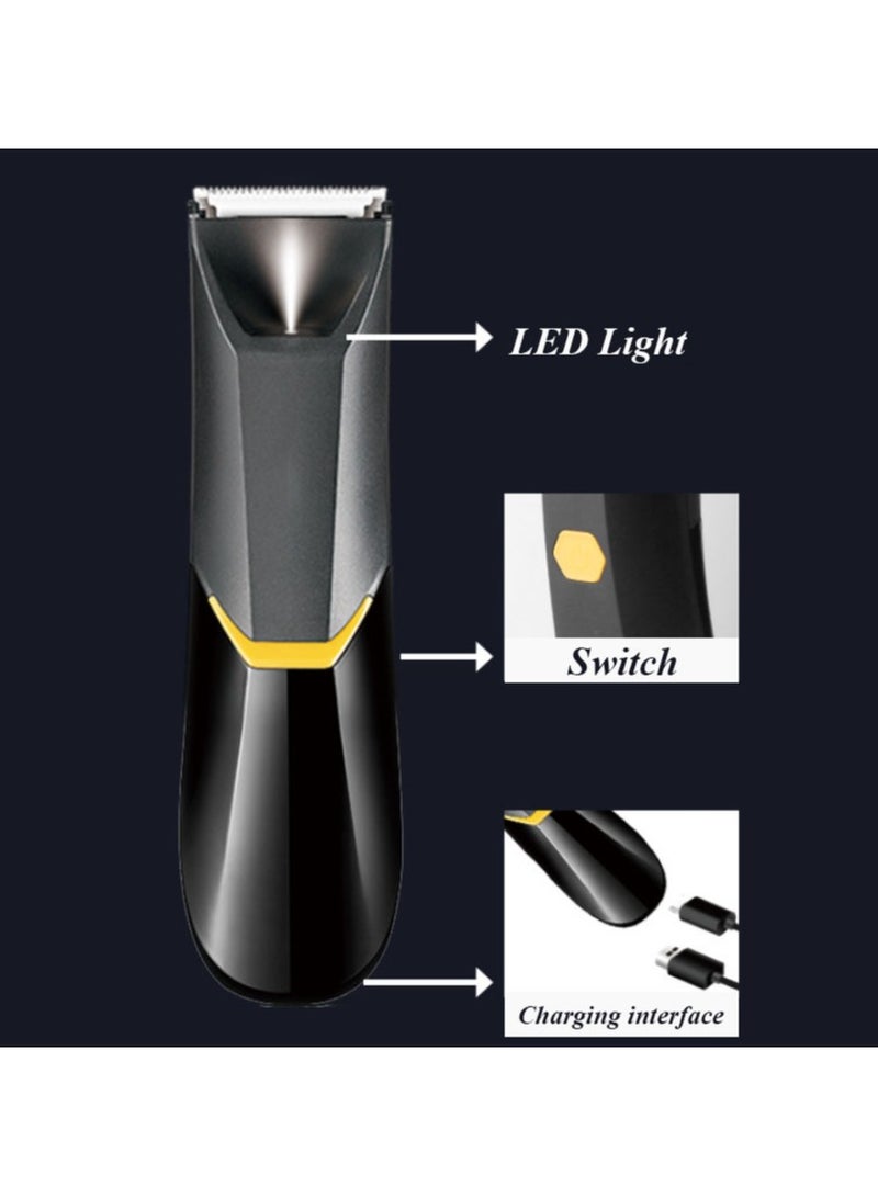 مقص شعر احترافي لإزالة الشعر من الجسم، مقص شعر قابل لإعادة الشحن بدون سلك للرجال والنساء، مقص شعر مقاوم للماء لتشذيب اللحية، قص الشعر والمزيد (أسود) - Image 5
