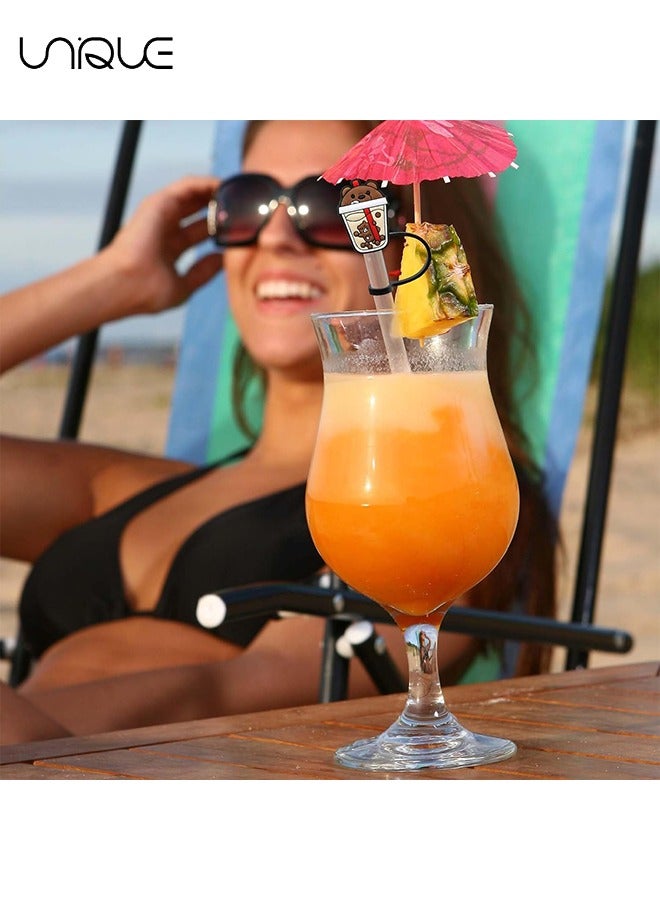 Unique 6 PCS Dustproof Straw Cap, Reusable Silicone Straw Lid Protector,Cartoon Pattern Plugs,for 7-8 mm  Straw Fitting - Image 5