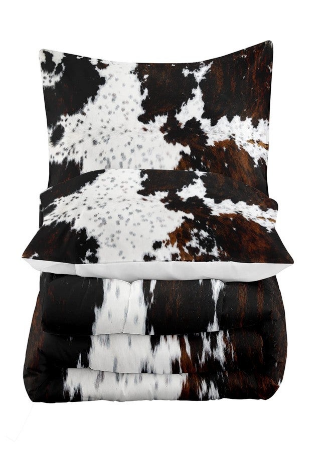 Tailor Shop Black White Cow Print Comforter Set Full, Western Farmhouse Cow Print Bedding in A Bag, Rustic Cowhide Comforter Set with 2 Matching Pillowcases Bedroom Decor… - Image 3