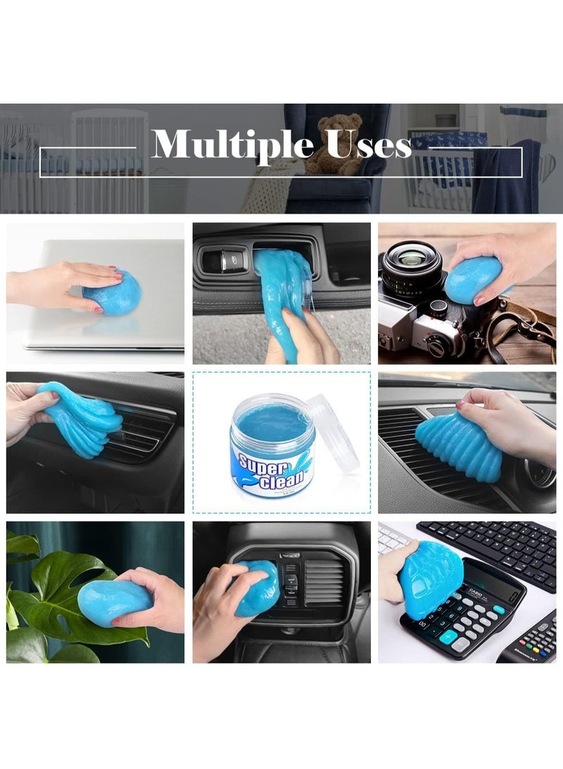 Generic Car Cleaning Gel Putty Reusable Cleaning Car Gel for Interior, Car Vents, Keyboard, PC, Universal Dust Removal Cleaner Supplies Car Detailing Kit Blue,Pack of 2  - Image 2