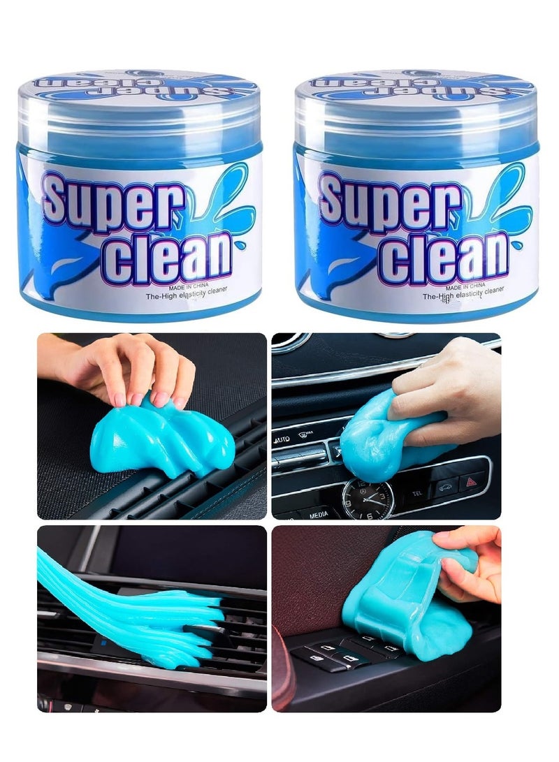 Generic Car Cleaning Gel Putty Reusable Cleaning Car Gel for Interior, Car Vents, Keyboard, PC, Universal Dust Removal Cleaner Supplies Car Detailing Kit Blue,Pack of 2  - Image 1