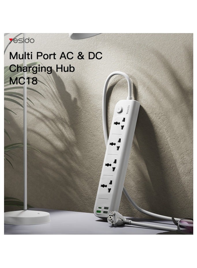 Yesido 3250W high power rate to 8 ports AC EU splitter charging  USB-A + Type-C Charging total 20W support 4 devices charging. - Image 1
