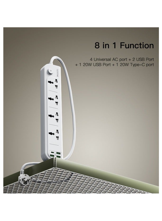 Yesido 3250W high power rate to 8 ports AC EU splitter charging  USB-A + Type-C Charging total 20W support 4 devices charging. - Image 3