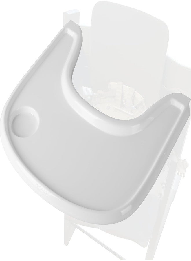 LuQiBabe Baby High Chair Tray Compatible with Stokke Tripp Trapp (V2+ Baby Set) Replacement Feeding Tray with Built-In Cup Holder, Smooth Surface for Strong Suction, BPA-Free & Dishwasher Safe - White - Image 1