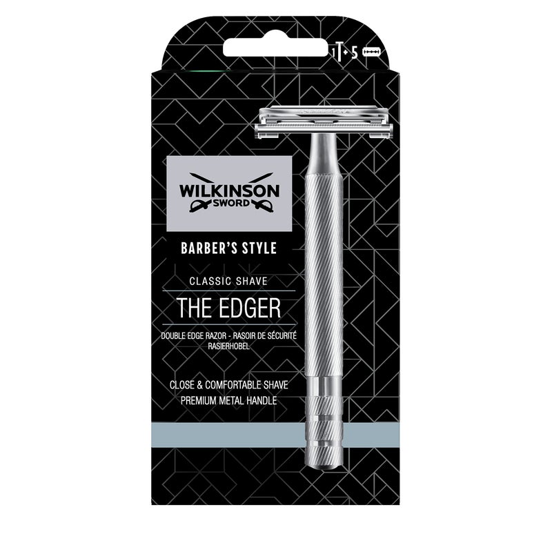 Wilkinson Sword Classic Double Edge Premium Mens Metal Safety Razor with x5 Refill Blades - Image 3