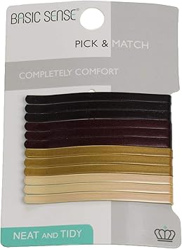 Basic Sense Jumbo Metal Hair Pins Sturdy Strong Bobby Slides Clips For Thick Hairpins for Unisex a pack of 12pcs Medium Brown - Image 1