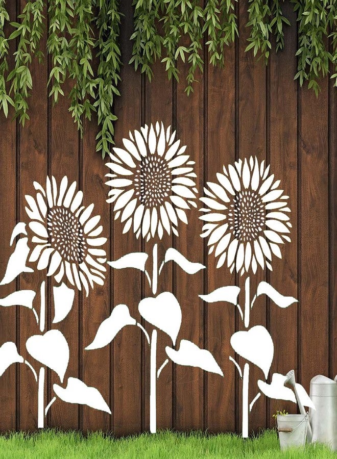 SUNVERSE Sunflower Stencils for Garden Fence 14” Large Sunflower Stencil for Wall Flower Stencils for Painting Flowers Templates for Wood Furniture Fabric - Image 1