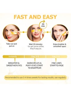 AMOSTIMELINE 24K Gold Eye Masks For Dark Circles And Puffiness (6 Pairs) With Collagen Aloe Vera & Hyaluronic Acidantiaging Under Eye Patches For Dark Circles And Puffinessreduce Wrinkles  - Image 5