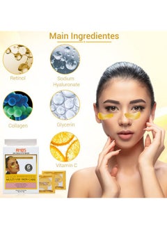AMOSTIMELINE 24K Gold Eye Masks For Dark Circles And Puffiness (6 Pairs) With Collagen Aloe Vera & Hyaluronic Acidantiaging Under Eye Patches For Dark Circles And Puffinessreduce Wrinkles  - Image 3