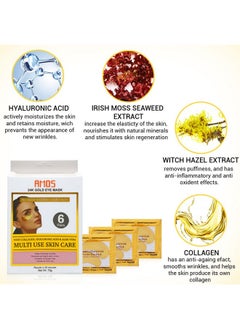 AMOSTIMELINE 24K Gold Eye Masks For Dark Circles And Puffiness (6 Pairs) With Collagen Aloe Vera & Hyaluronic Acidantiaging Under Eye Patches For Dark Circles And Puffinessreduce Wrinkles  - Image 4