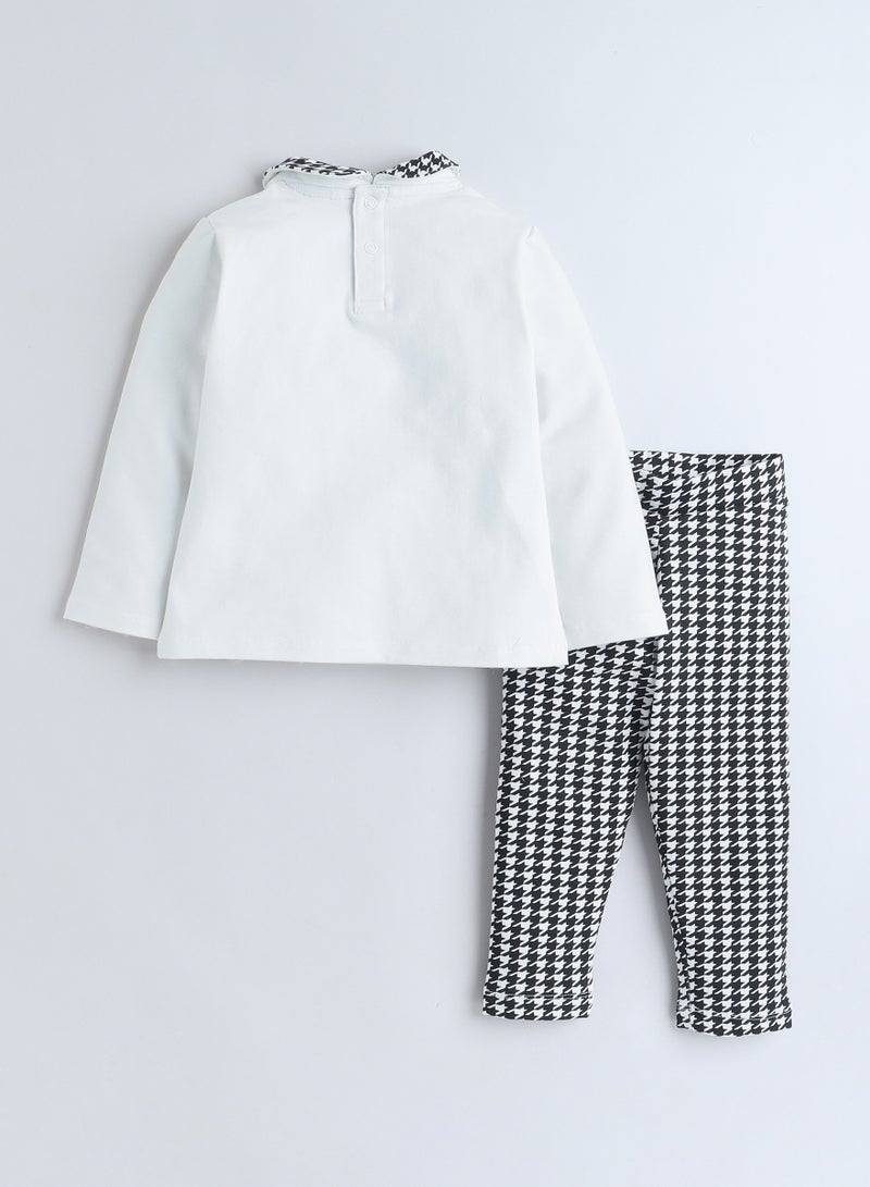 victor and jane Glitter Printed Top With Legging - Set - Image 2