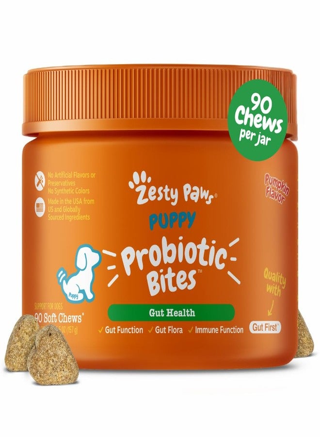 Zesty Paws Puppy Probiotics for Dogs - for Digestive Health, Gut Flora & Immune System Support - Dog Probiotics for Puppies with Bacillus subtilis & Pumpkin - 90 Count - Image 1