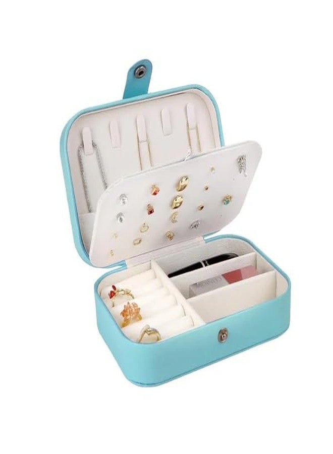 Amaal jewellery organisers box small PU Leather Zipper Portable Storage Box Case Dividers Container for Rings, Earrings, Necklace Home Organizer, Pink Locker Box For Jewellery Gift For Girls & Women - Image 1