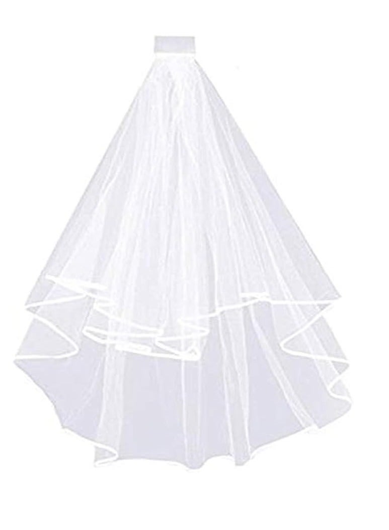 1Pcs White Double Ribbon Bride to Be Bridal Accessories for Bachelorette Party Bridal Shower Hen Party Wedding Veil - Image 1