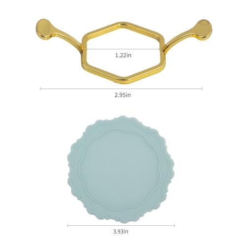 krastmon Metal Wax Seal Mold, Hexagonal Wax Seal Stamp Mold with Silicone Waxing Mat for DIY Craft, Envelopes, Gifts and Wine Packaging - Image 2