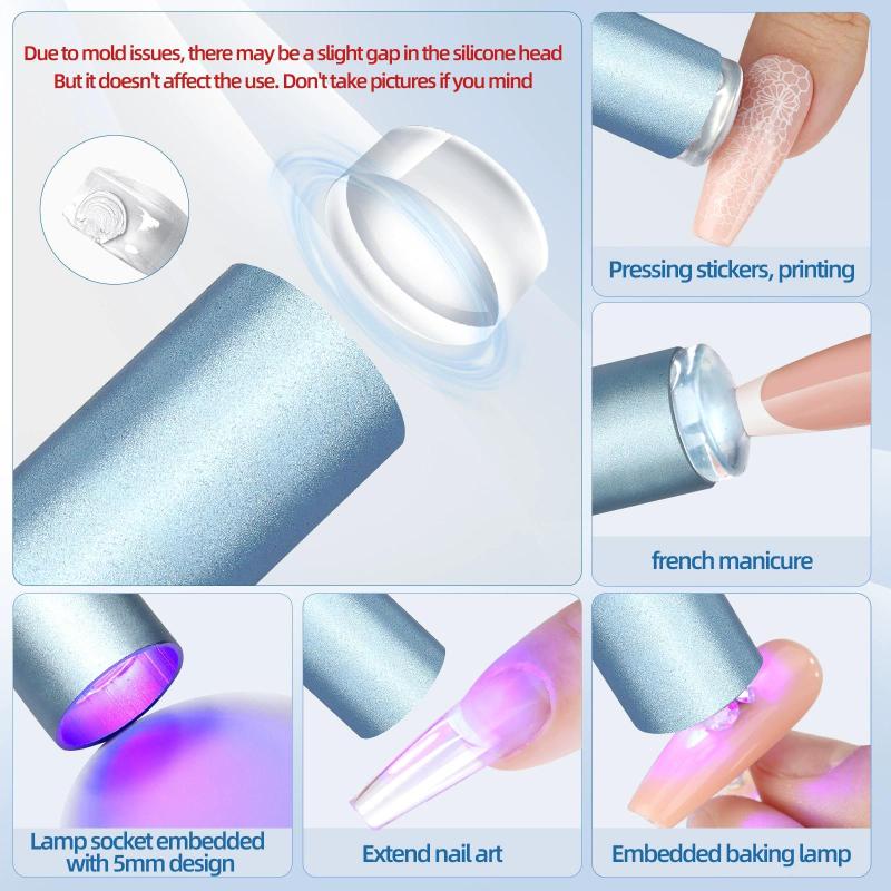 Handheld UV LED Nail Dryer: Silver Portable Rechargeable Pen Design - Efficient Local Lighting for Precise Application, Compact Space-saving for Nail Art Beginners, On-the-go Phototherapy - Image 4