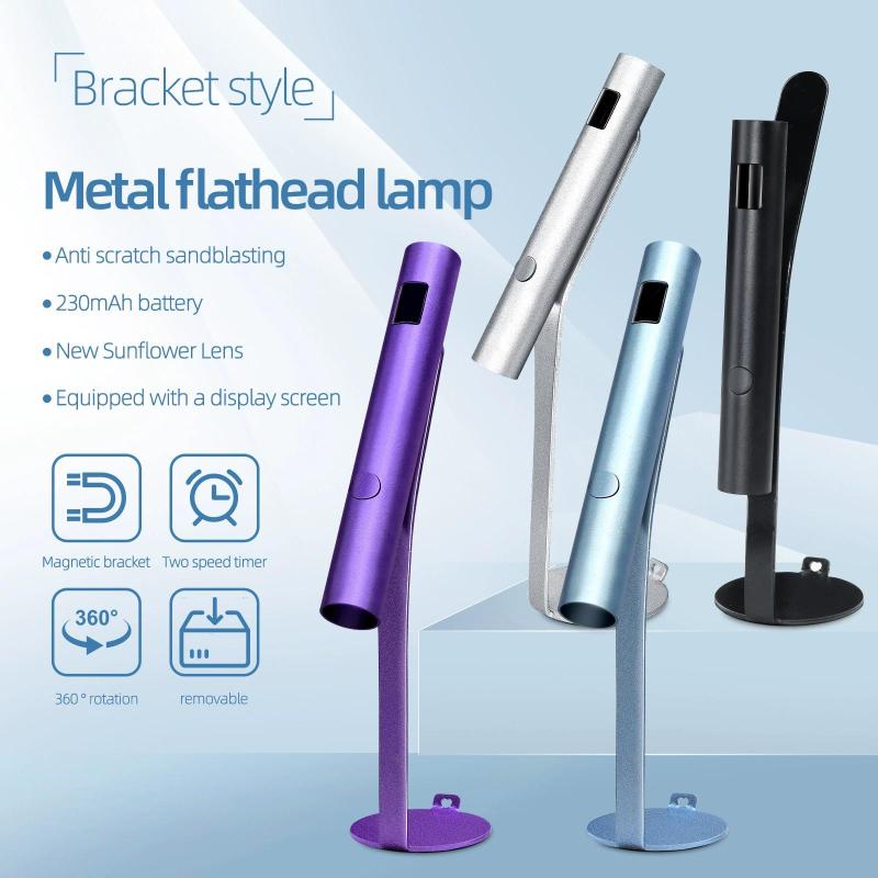 Handheld UV LED Nail Dryer: Silver Portable Rechargeable Pen Design - Efficient Local Lighting for Precise Application, Compact Space-saving for Nail Art Beginners, On-the-go Phototherapy - Image 2