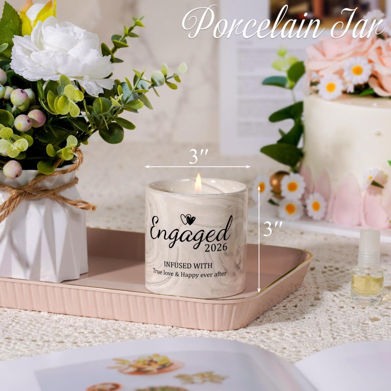 Cituarko Engagement Gifts - Gift for Newly Engaged Couples, Fiance Gifts for Women, Bridal Shower, Wedding Bride Gift - Engaged Present 6 Oz Engaged 2026 Lavender Ceramics Candle - Image 5